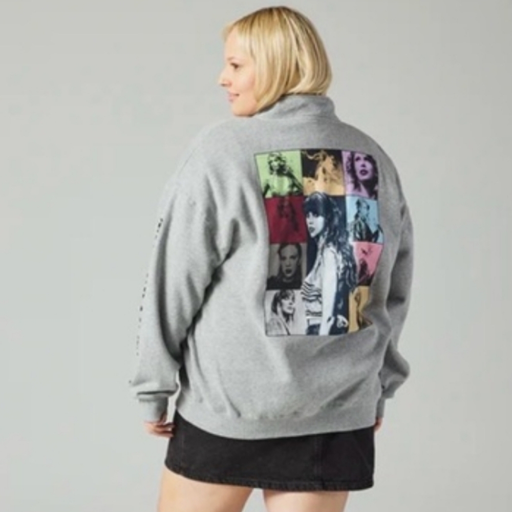 Taylor Swift The Eras Tour Gray Quarter Zip Sz XL NEW